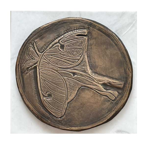 Luna - medallic sculpture - ø4.25" - bronze